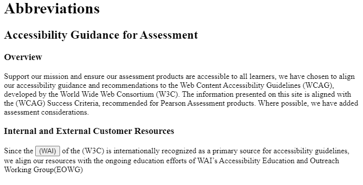 Sample page showing a couple of methods abbreviations